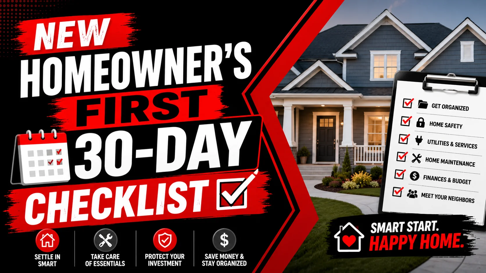New homeowner's first 30-day checklist
